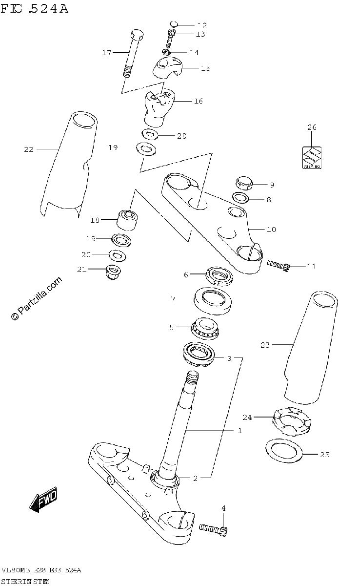 Diagrama de STEERING STEM