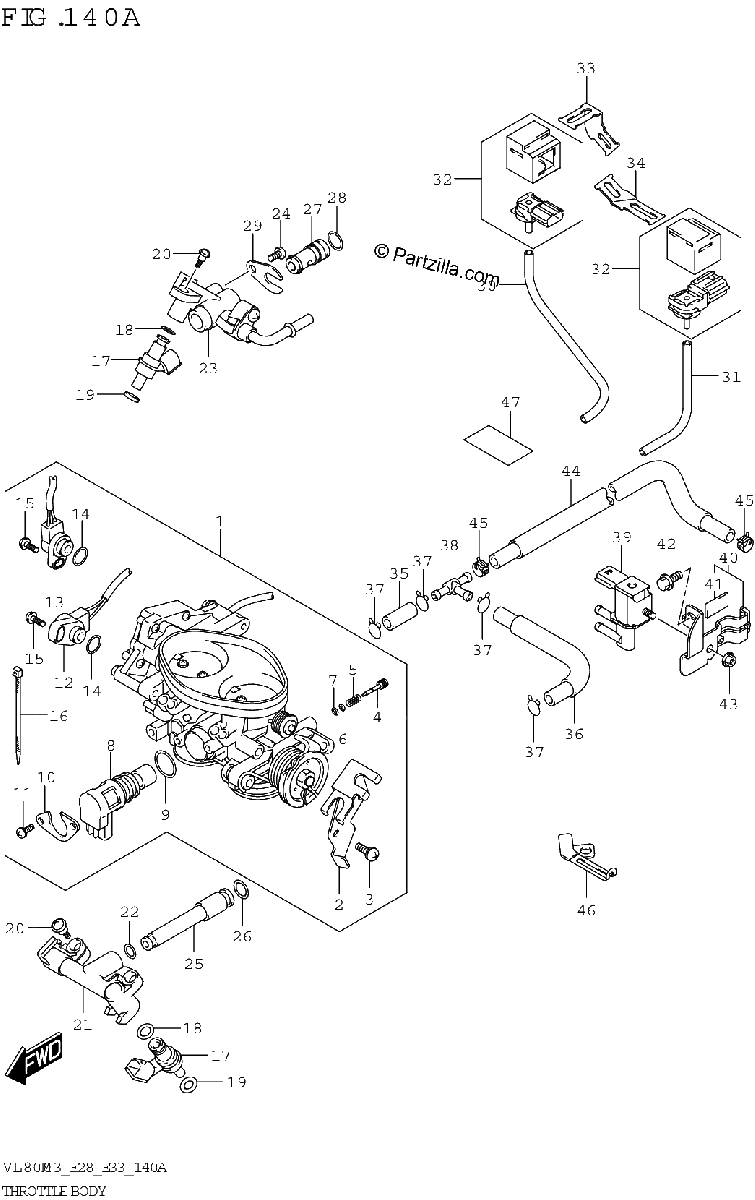 Diagrama de THROTTLE BODY