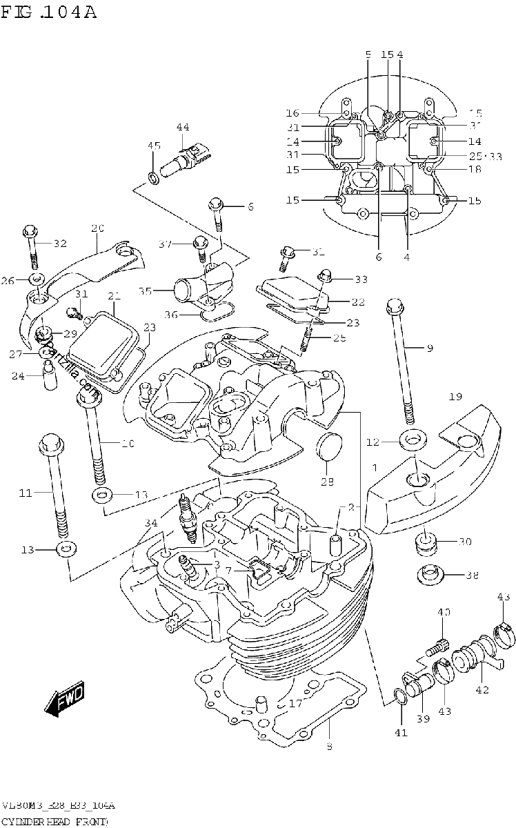Diagrama de CYLINDER HEAD FRONT