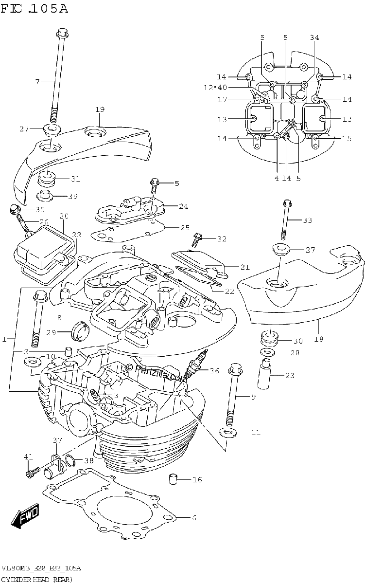 Diagrama de CYLINDER HEAD REAR