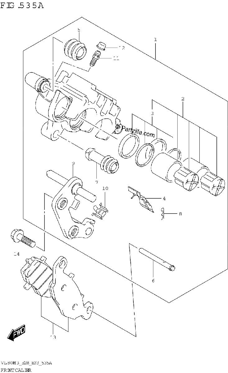 Diagrama de FRONT CALIPER