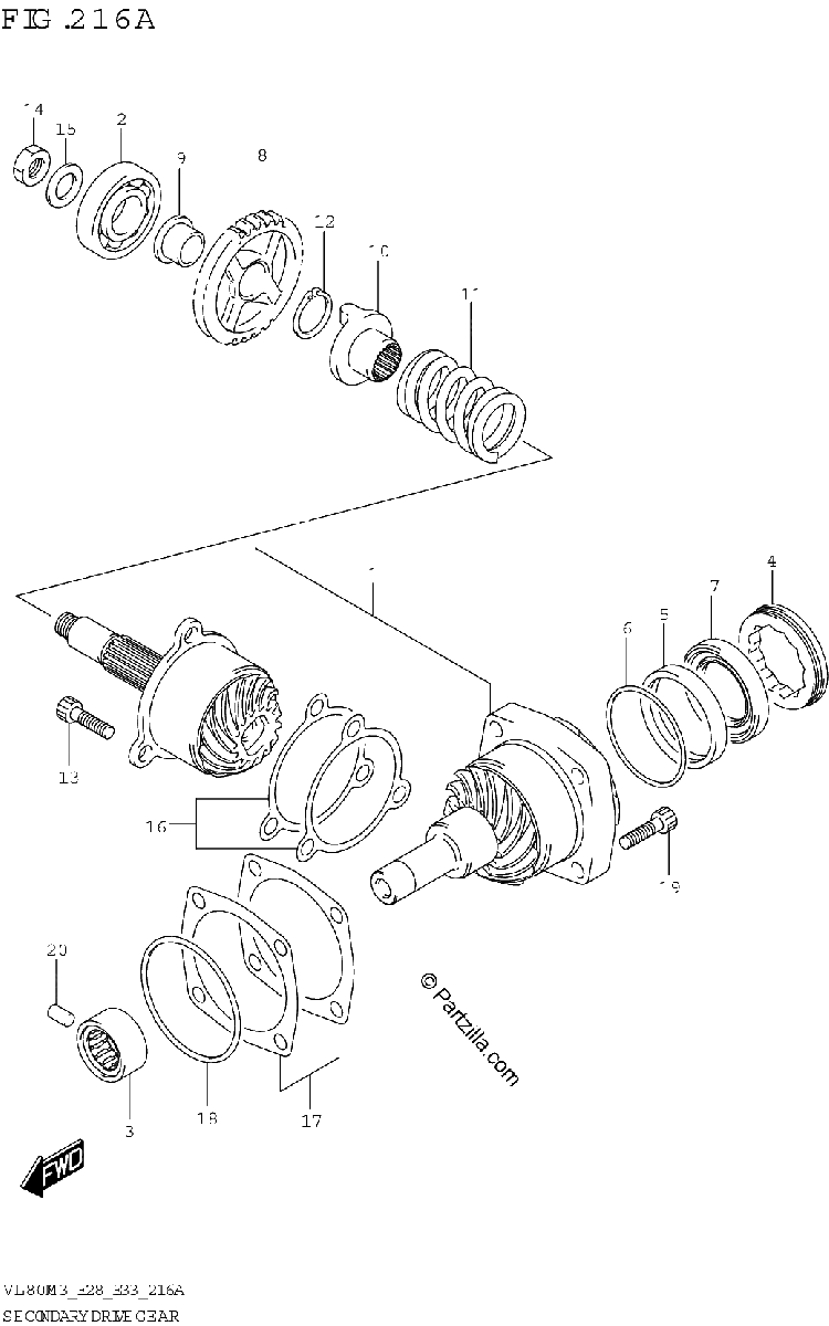 Diagrama de SECONDARY DRIVE GEAR