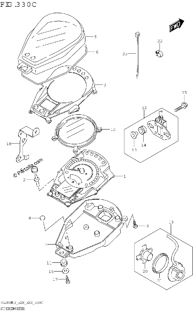 Diagrama de SPEEDOMETER VL800T E33