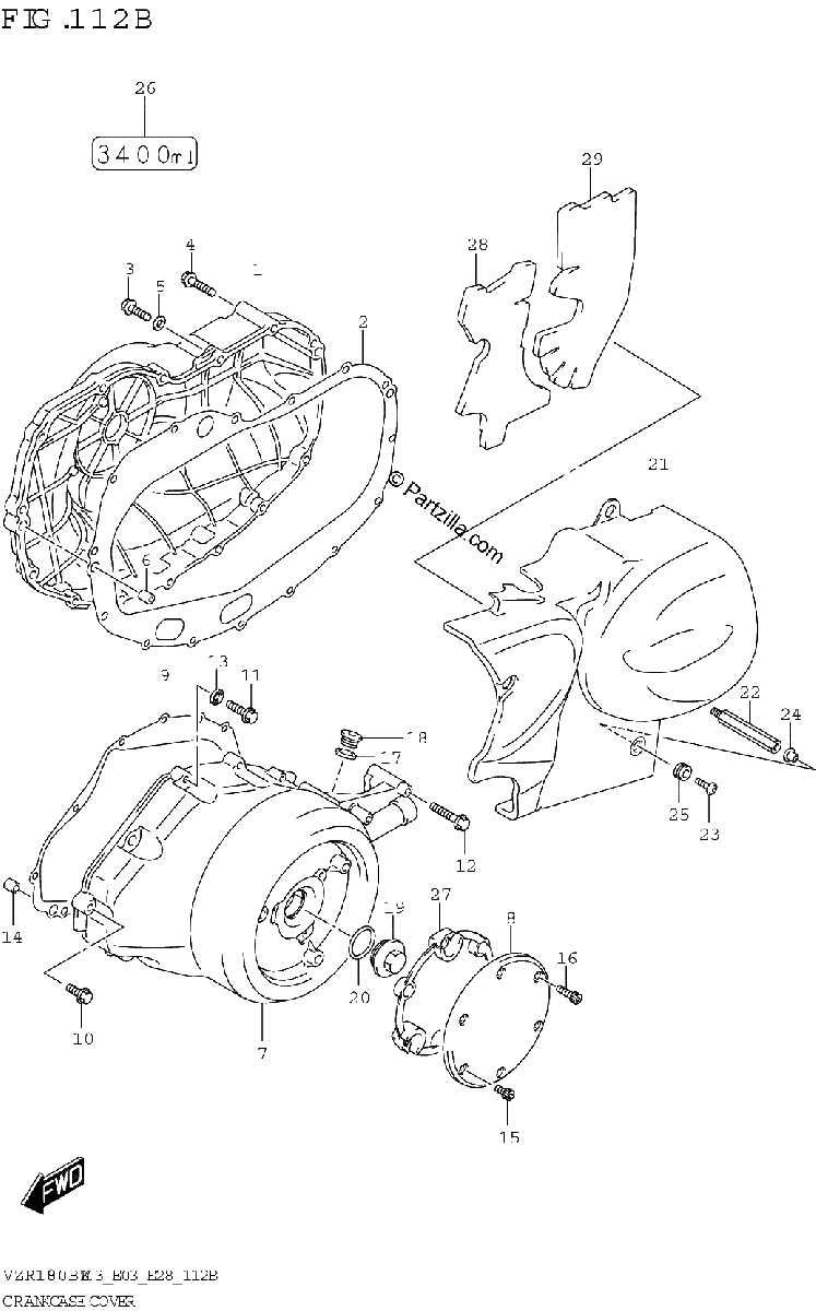 Diagrama de CRANKCASE COVER