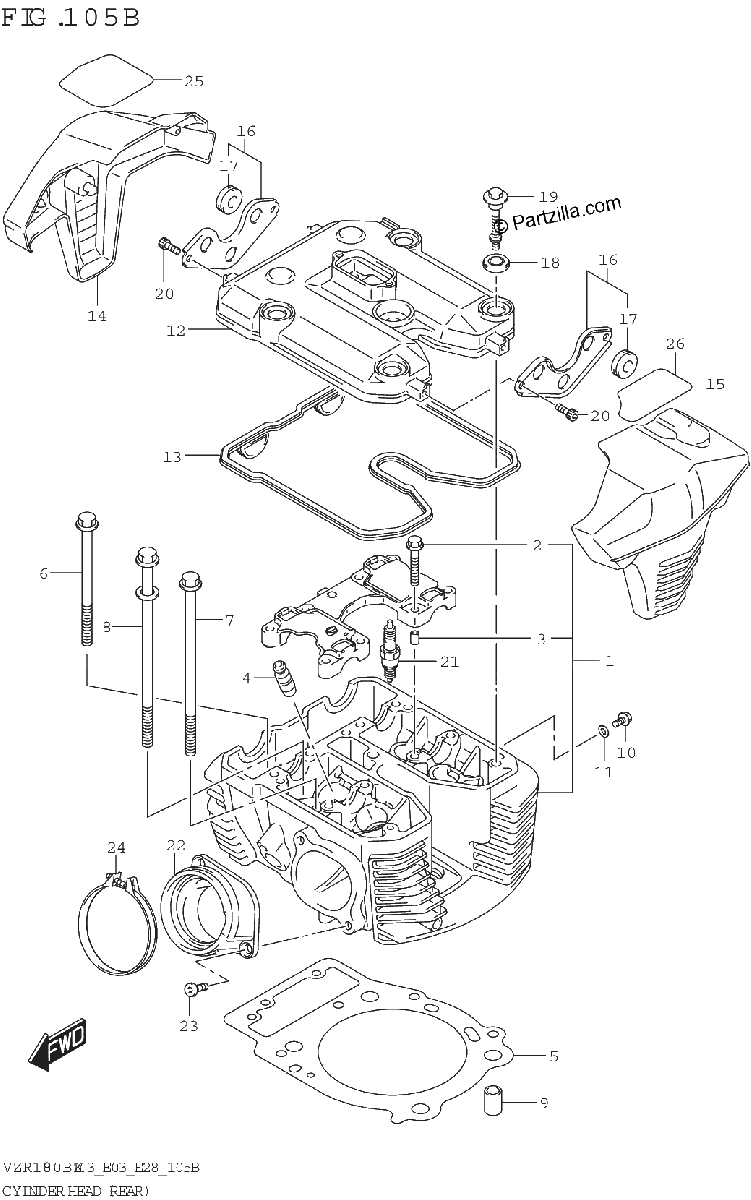 Diagrama de CYLINDER HEAD REAR
