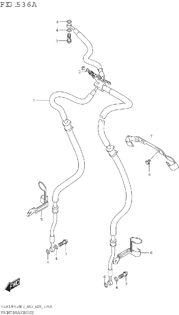 Diagrama de FRONT BRAKE HOSE