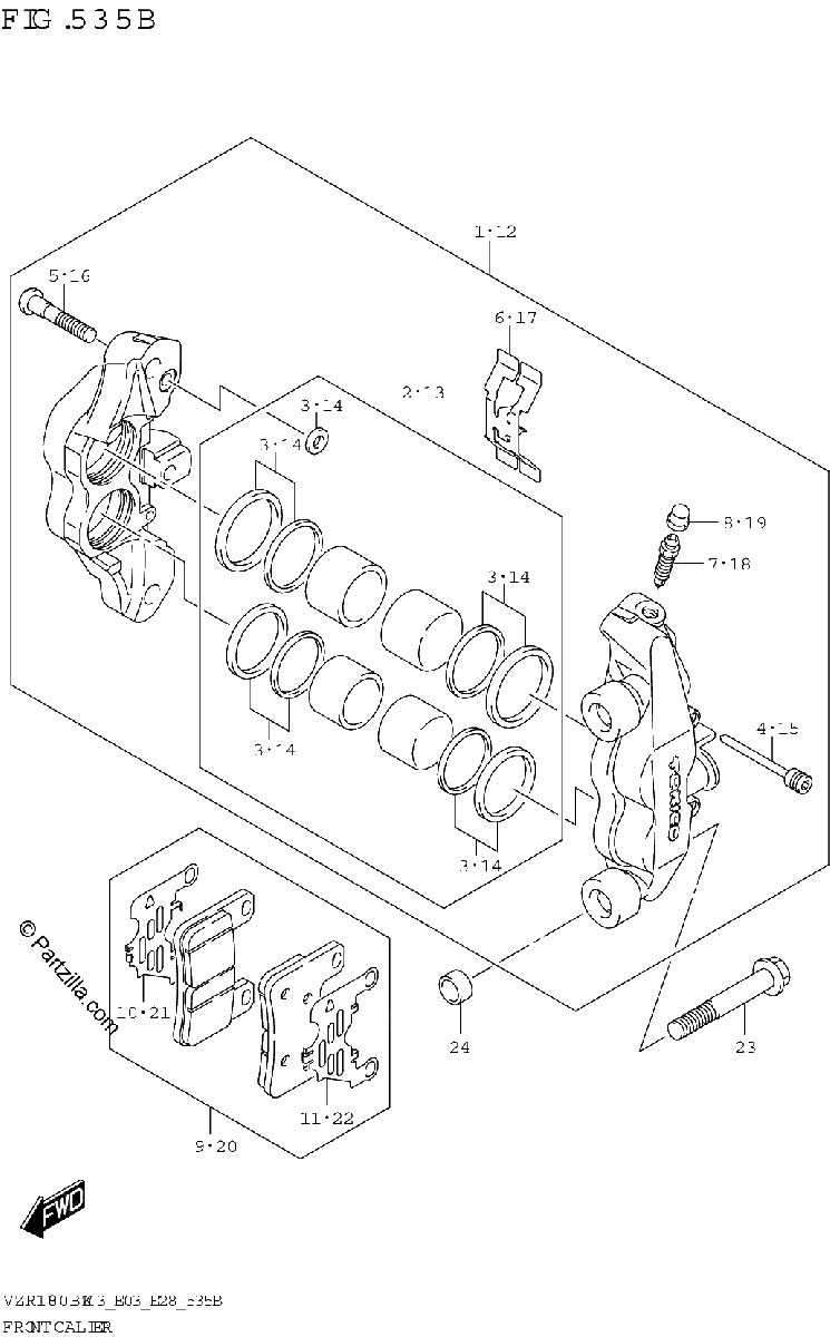 Diagrama de FRONT CALIPER