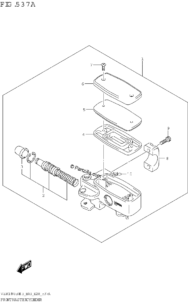 Diagrama de FRONT MASTER CYLINDER