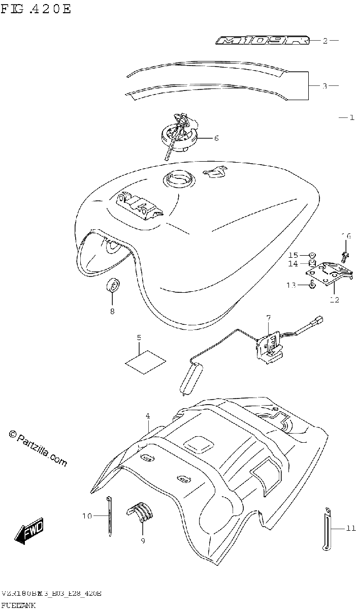 Diagrama de FUEL TANK E03 E28 KEL
