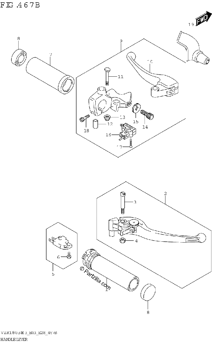 Diagrama de HANDLE LEVER