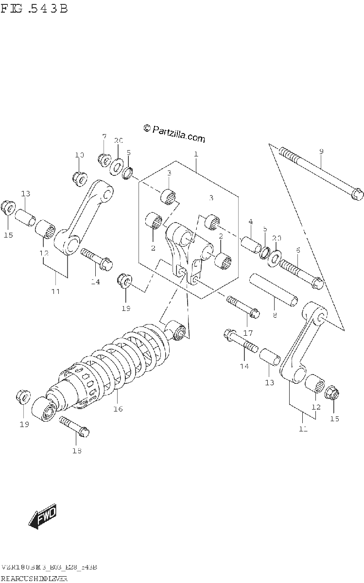 Diagrama de REAR CUSHION LEVER