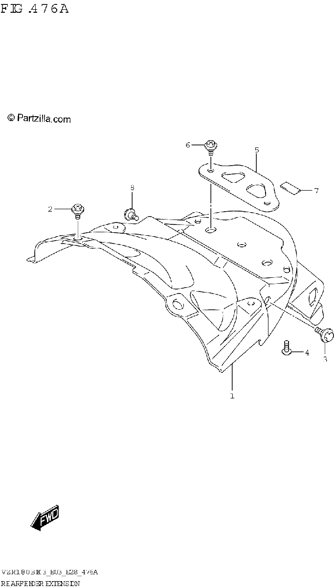 Diagrama de REAR FENDER EXTENSION