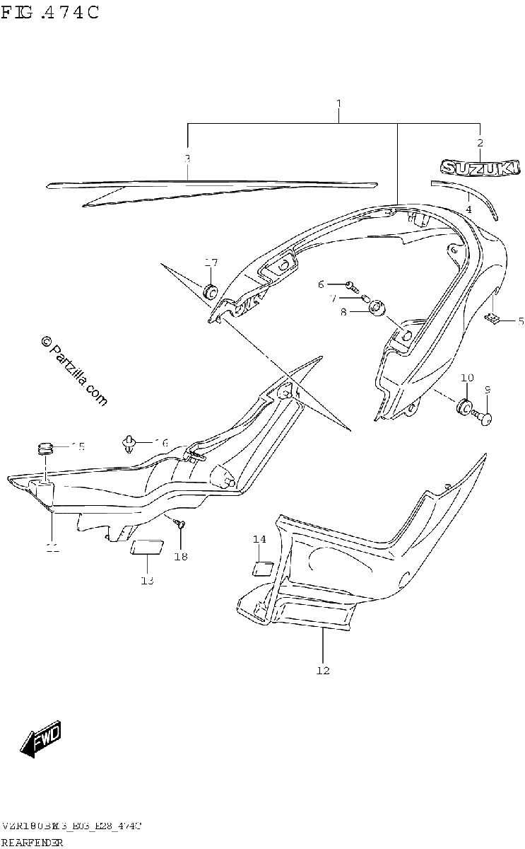 Diagrama de REAR FENDER KEL