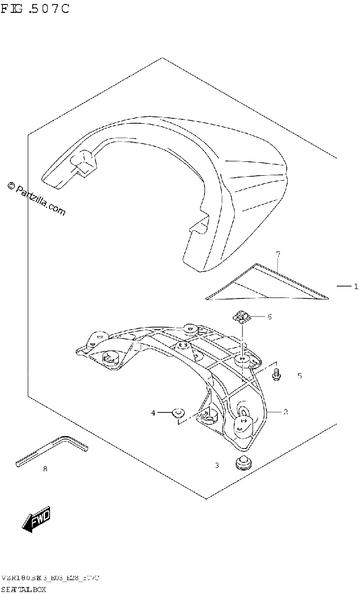 Diagrama de SEAT TAIL BOX KEL