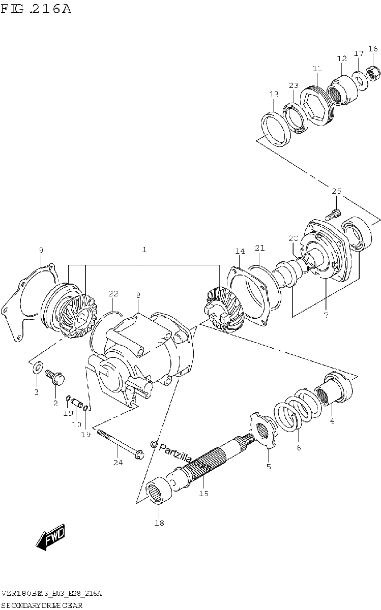 Diagrama de SECONDARY DRIVE GEAR