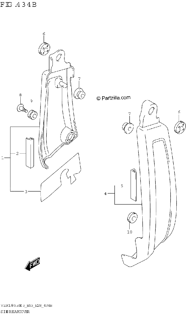 Diagrama de SIDE REAR COVER