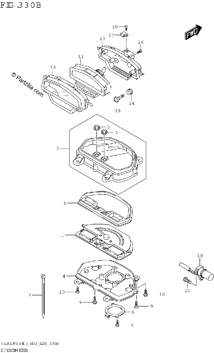 Diagrama de SPEEDOMETER E03 E33
