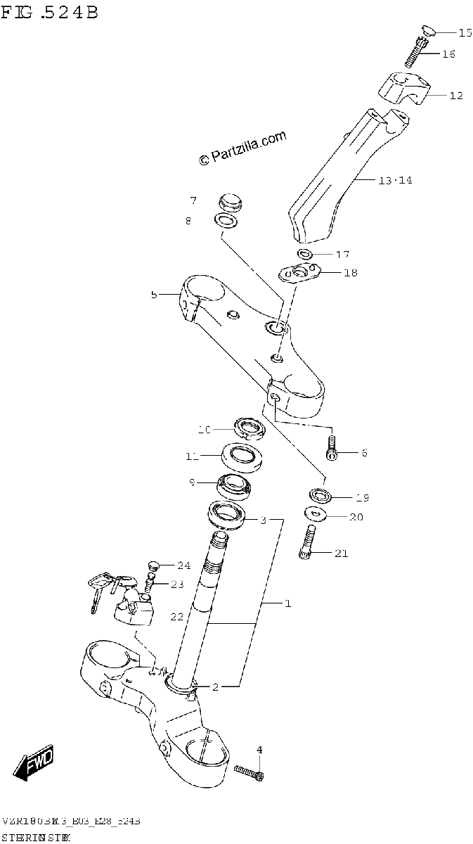 Diagrama de STEERING STEM