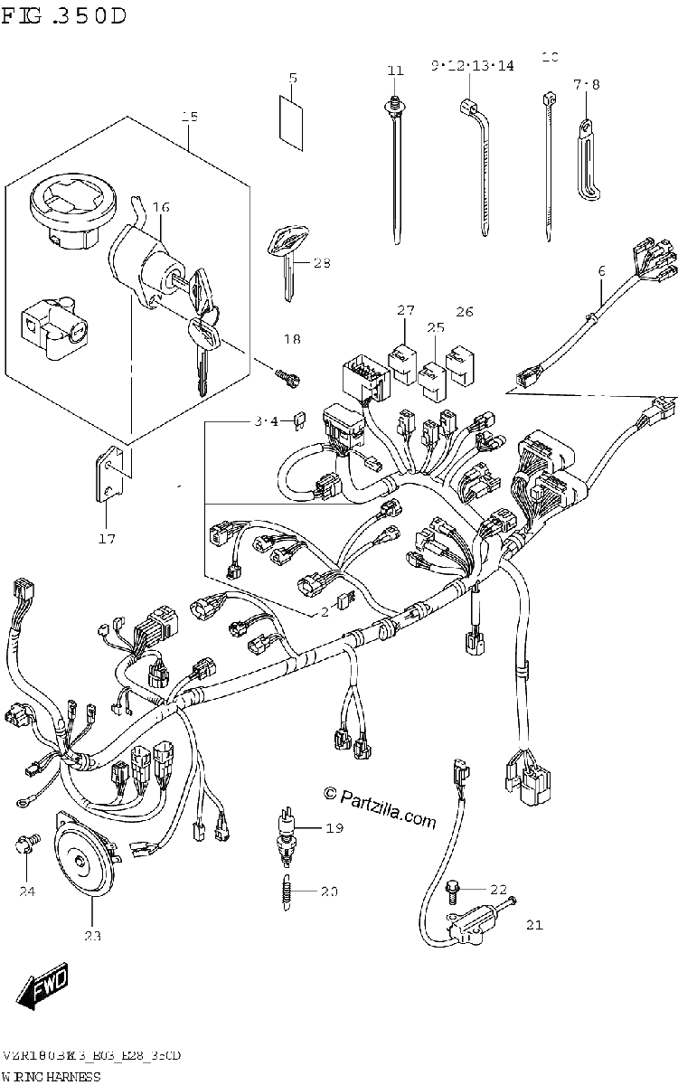 Diagrama de WIRING HARNESS E03 E28