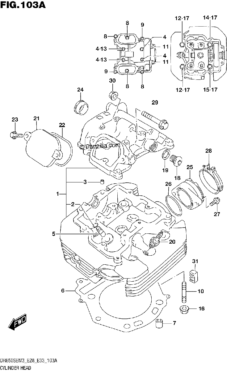 Diagrama de CYLINDER HEAD