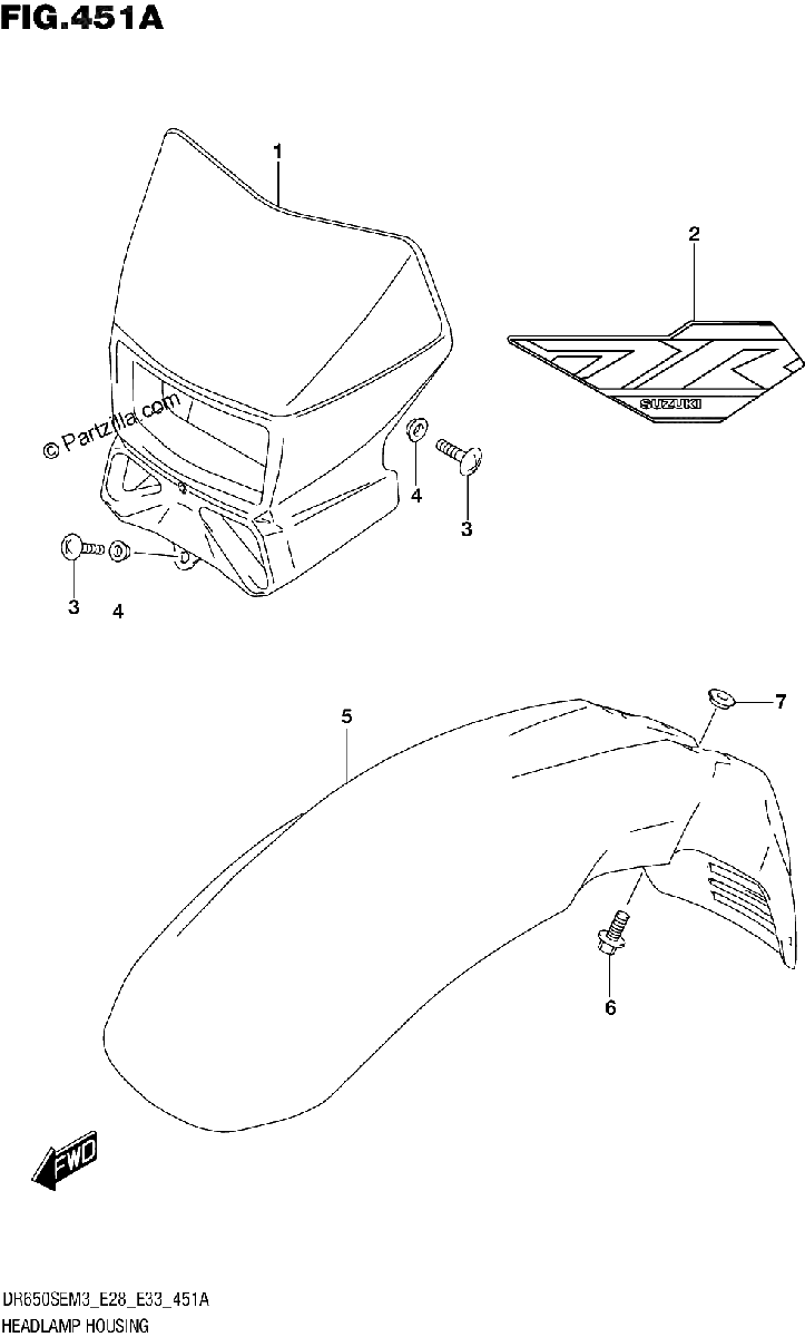 Diagrama de HEADLAMP HOUSING