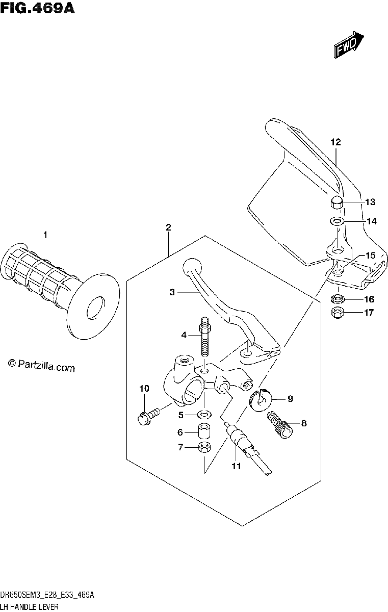 Diagrama de LH HANDLE LEVER