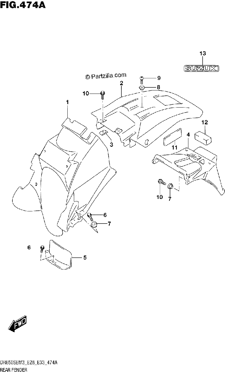 Diagrama de REAR FENDER
