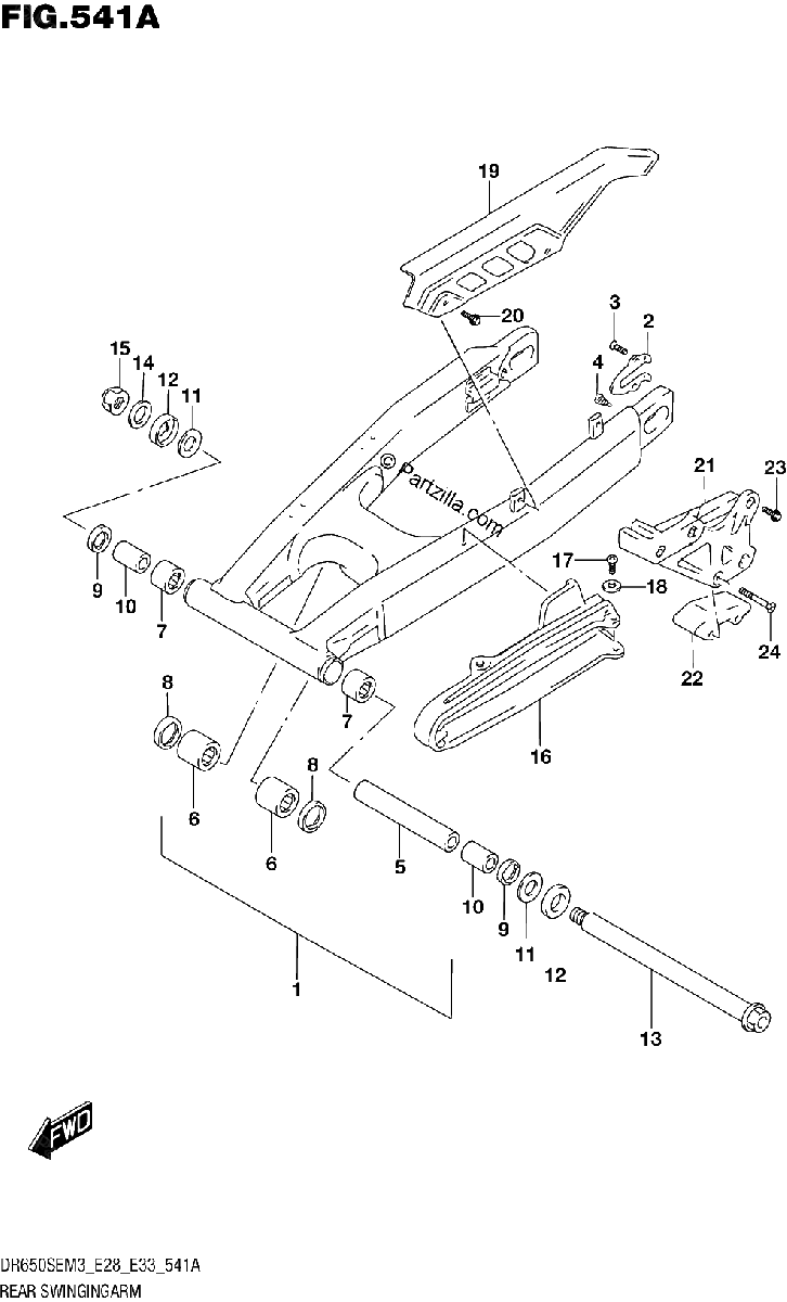 Diagrama de REAR SWINGINGARM