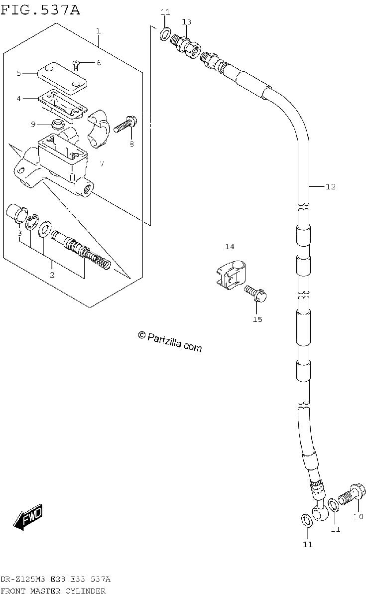 Diagrama de FRONT MASTER CYLINDER DR Z125LM3E28