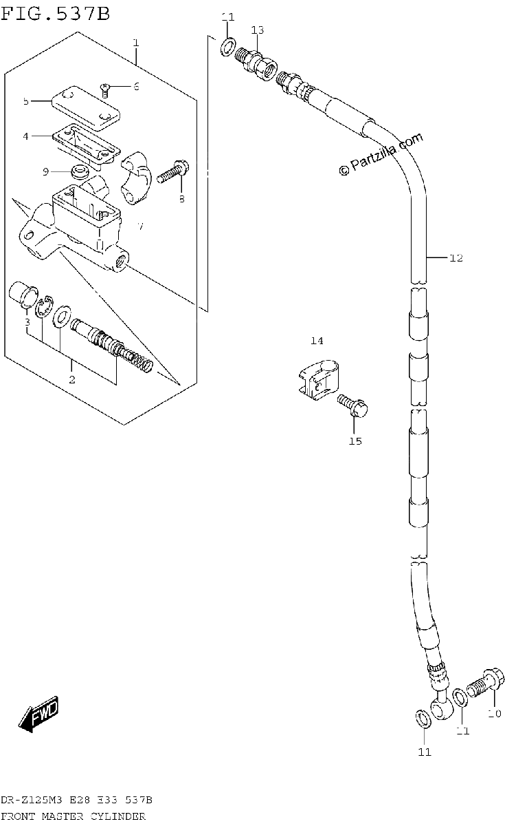 Diagrama de FRONT MASTER CYLINDER DR Z125LM3E33