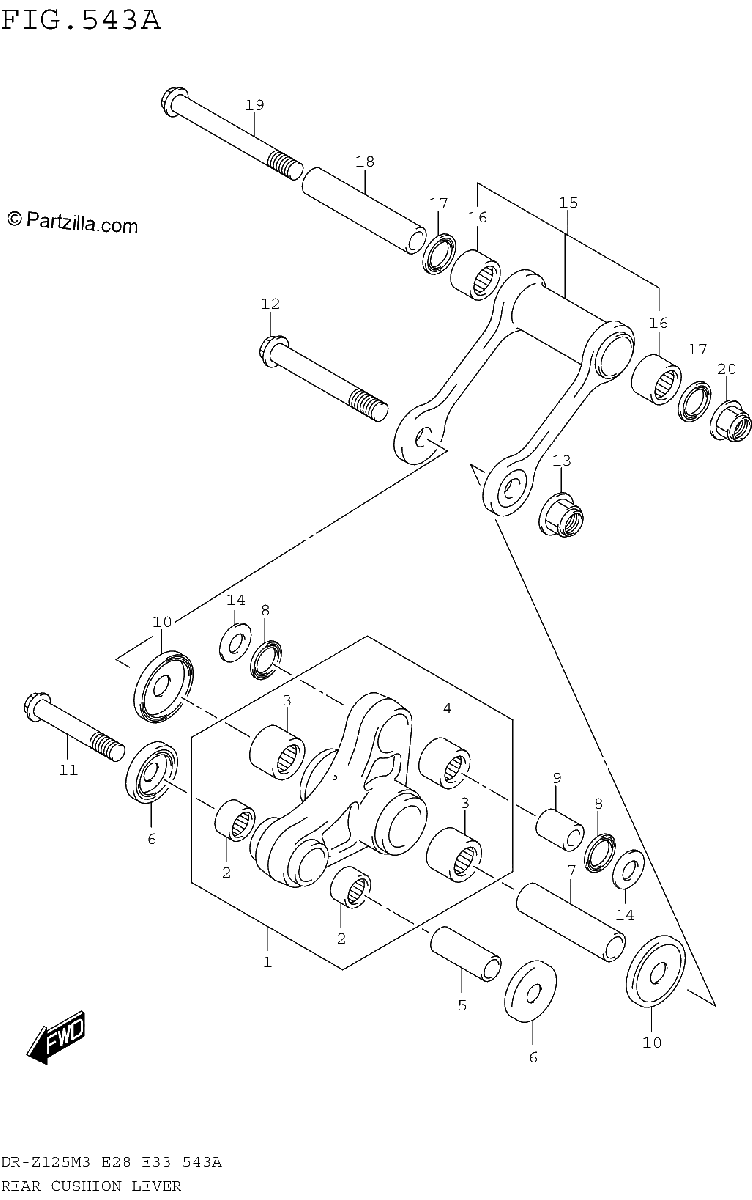 Diagrama de REAR CUSHION LEVER