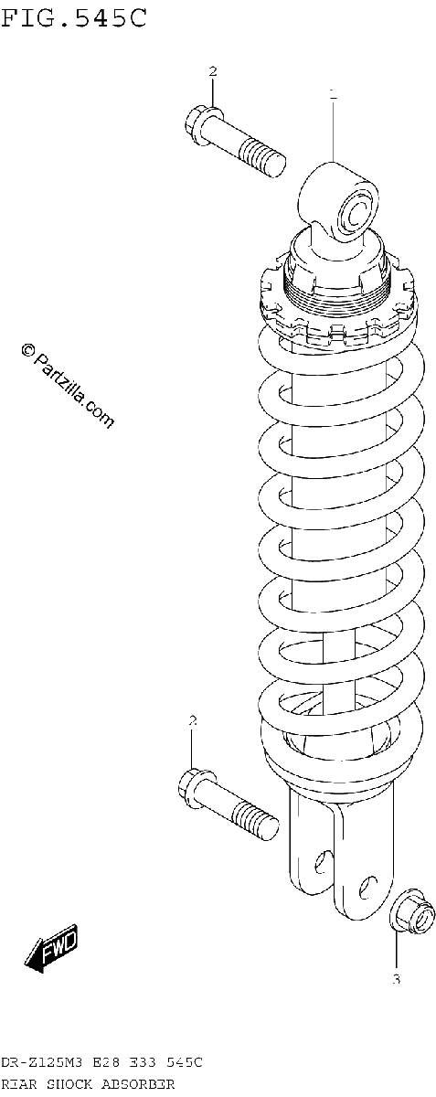 Diagrama de REAR SHOCK ABSORBER DR Z125LM3E33