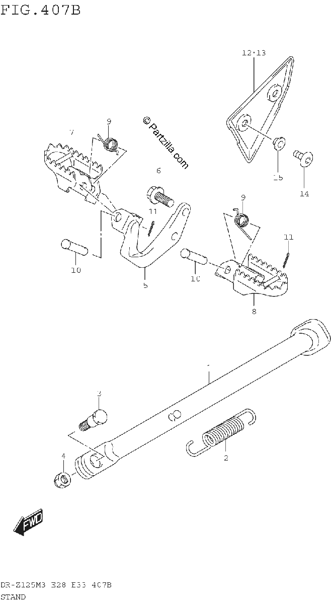 Diagrama de STAND DR Z125LM3E28