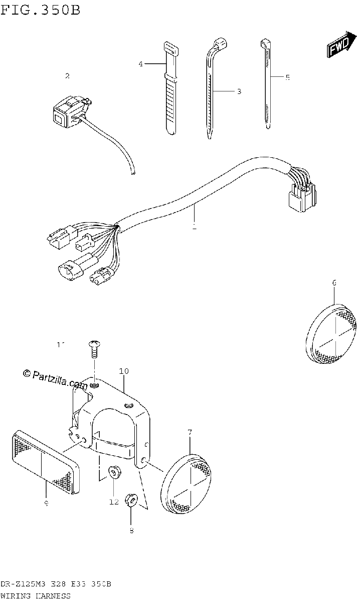 Diagrama de WIRING HARNESS DR Z125LM3E28