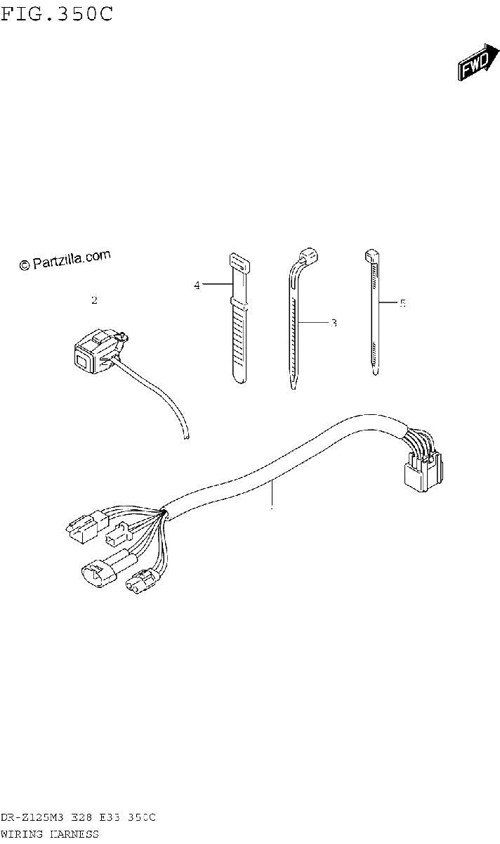 Diagrama de WIRING HARNESS DR Z125LM3E33