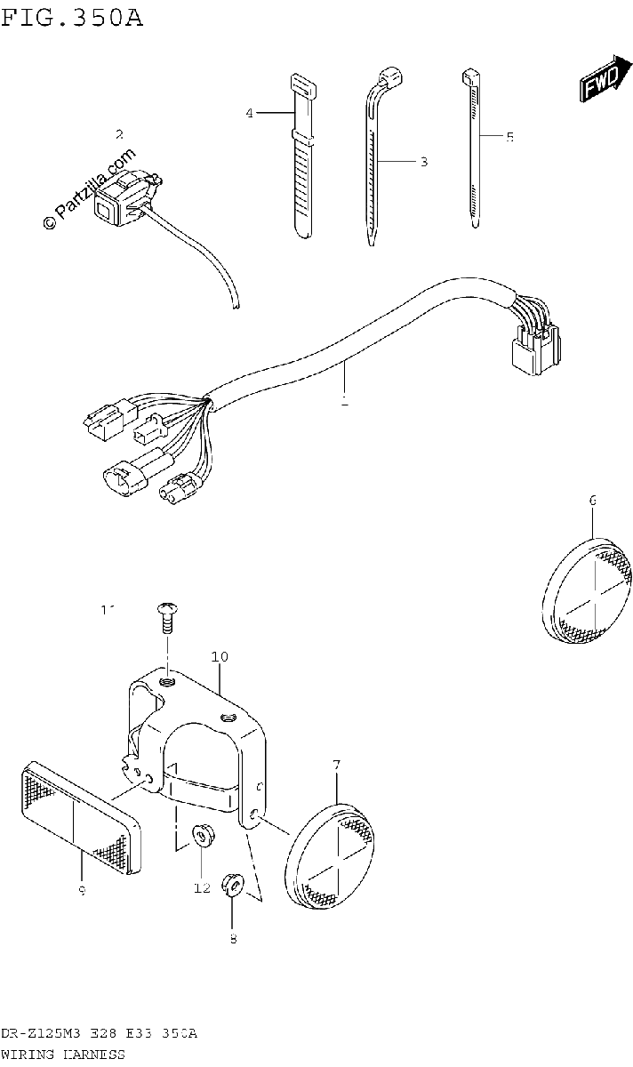 Diagrama de WIRING HARNESS DR Z125M3E28