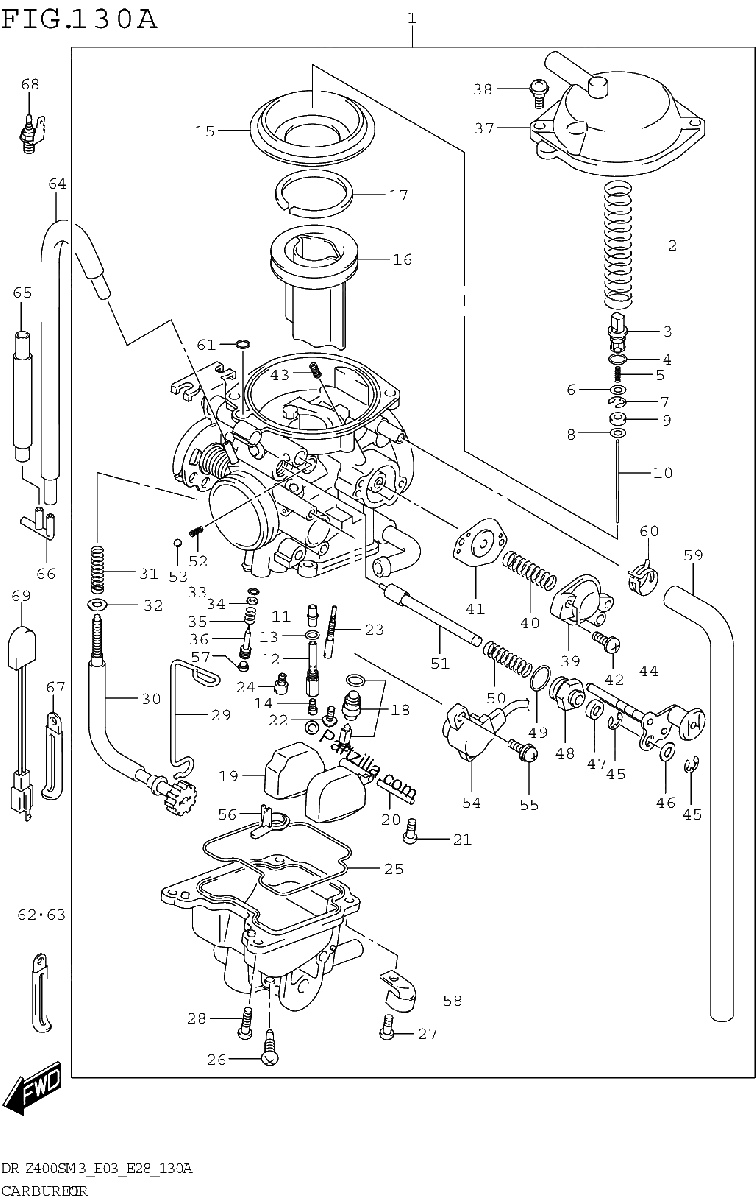Diagrama de CARBURETOR DR Z400SM3 E03