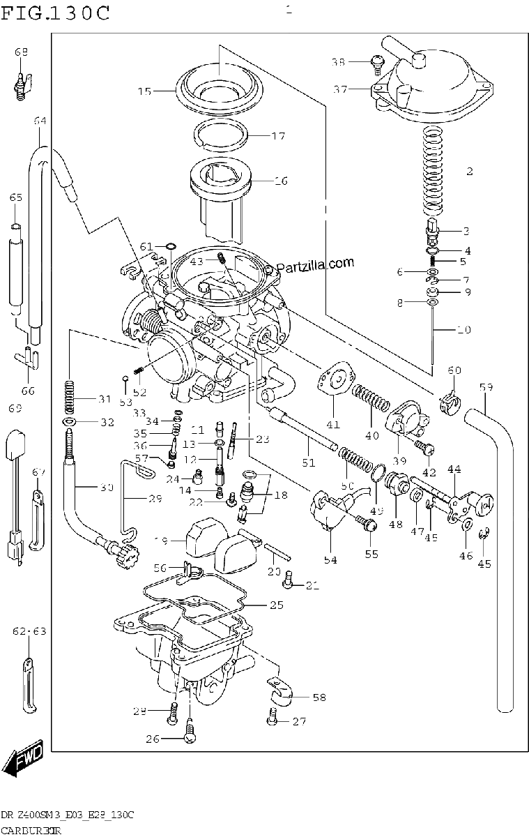 Diagrama de CARBURETOR DR Z400SM3 E33