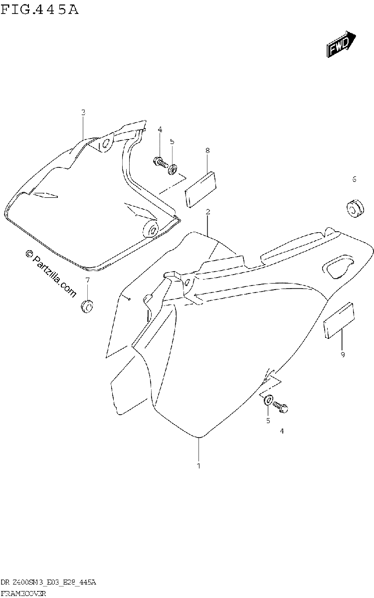 Diagrama de FRAME COVER DR Z400SM3 E03
