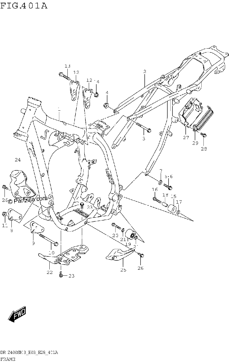 Diagrama de FRAME DR Z400SM3 E03