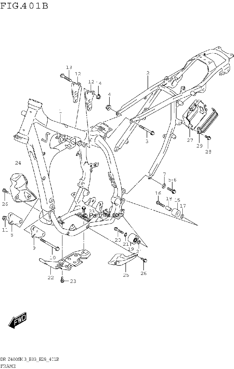 Diagrama de FRAME DR Z400SM3 E28