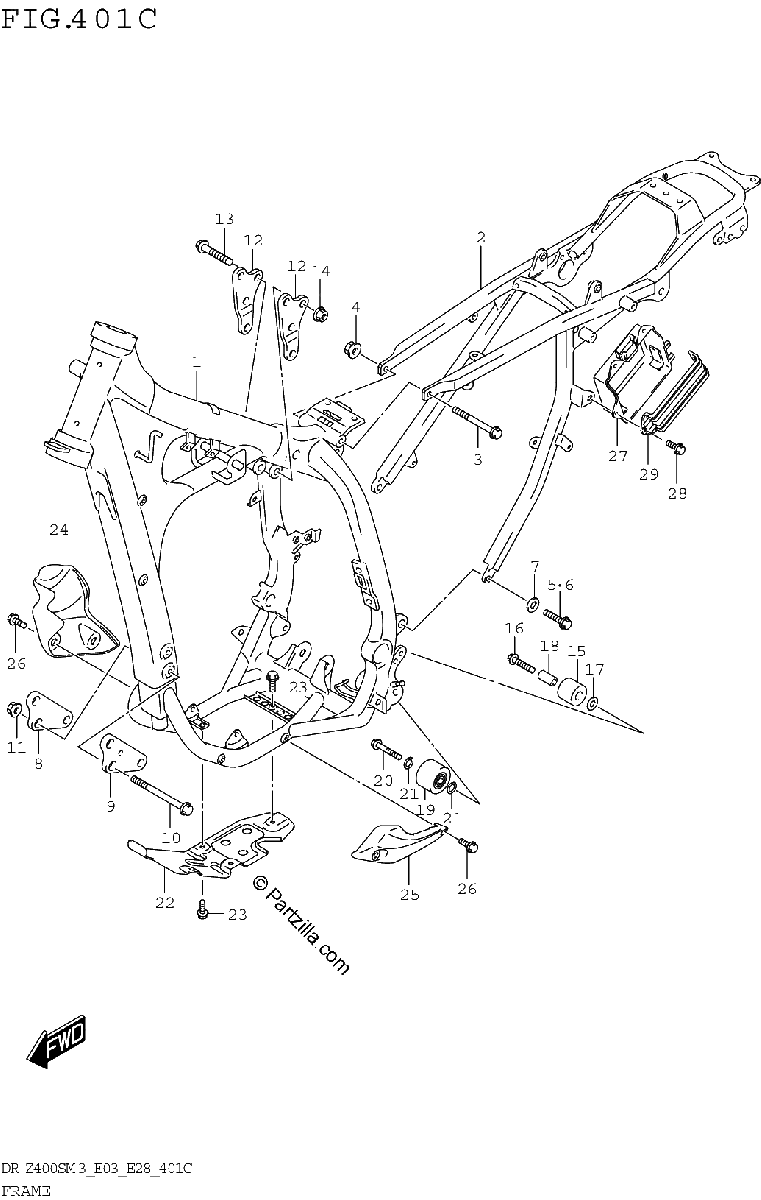 Diagrama de FRAME DR Z400SM3 E33