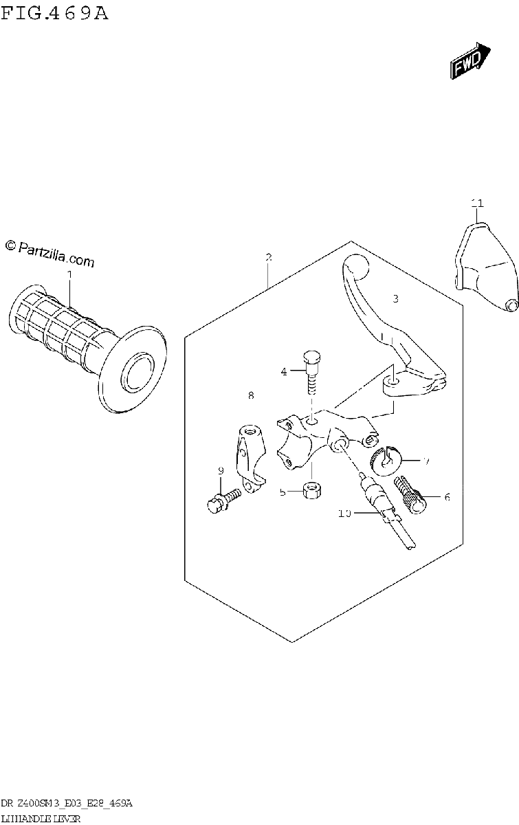 Diagrama de LH HANDLE LEVER