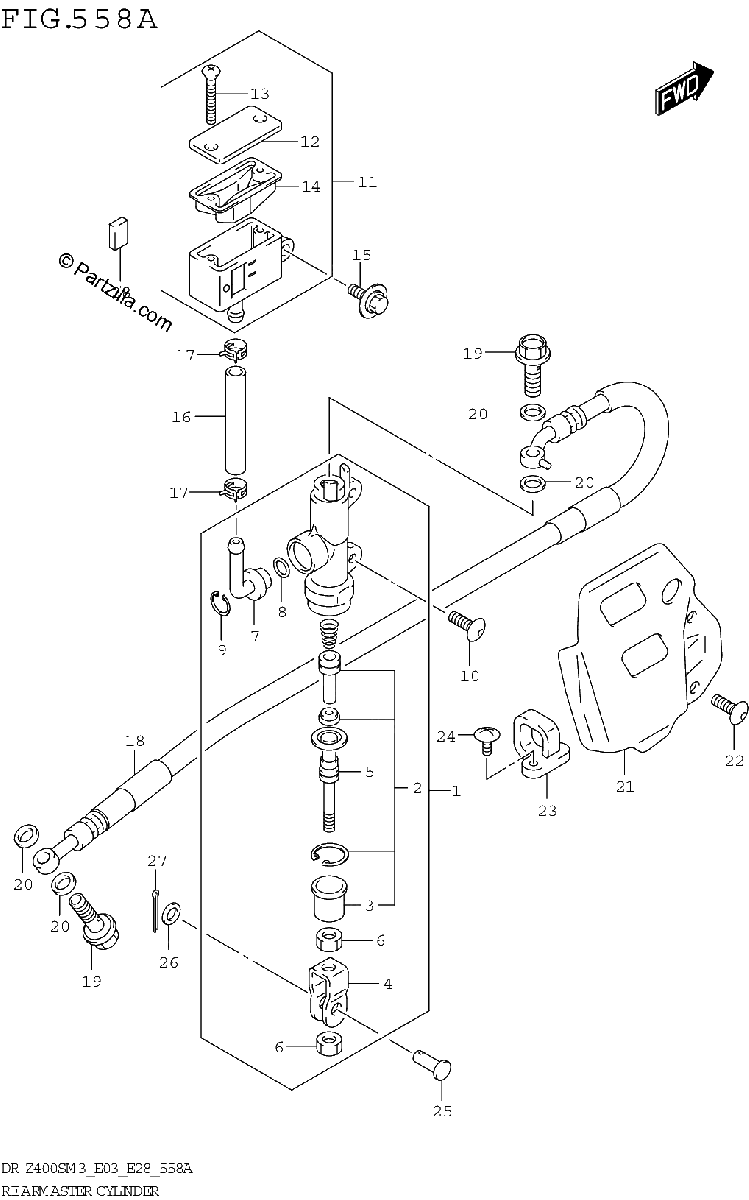 Diagrama de REAR MASTER CYLINDER DR Z400SM3 E03