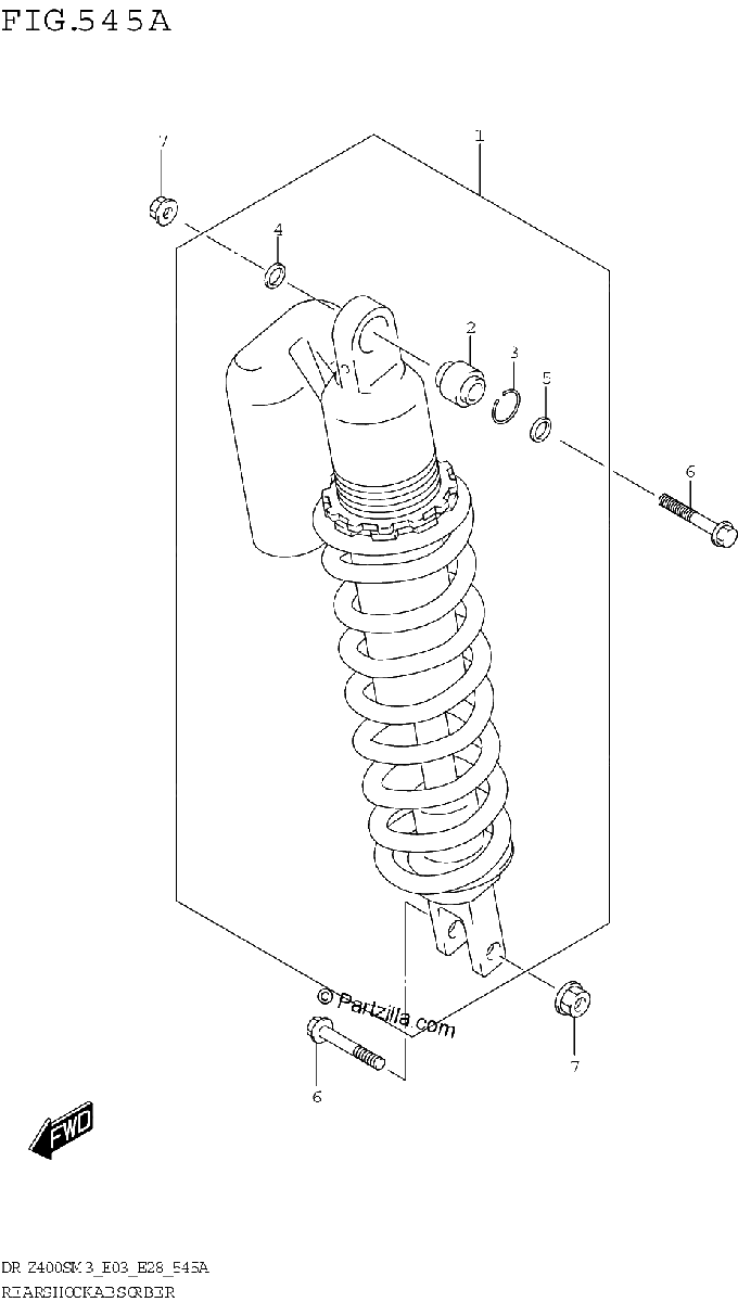 Diagrama de REAR SHOCK ABSORBER DR Z400SM3 E03