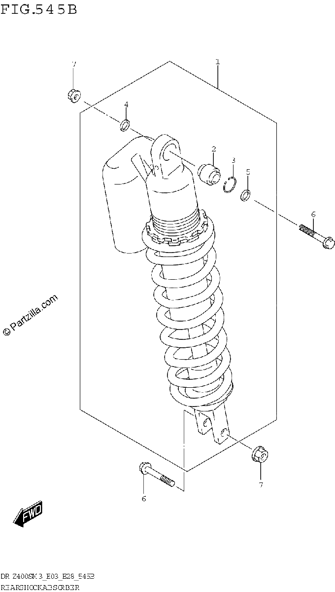 Diagrama de REAR SHOCK ABSORBER DR Z400SM3 E28
