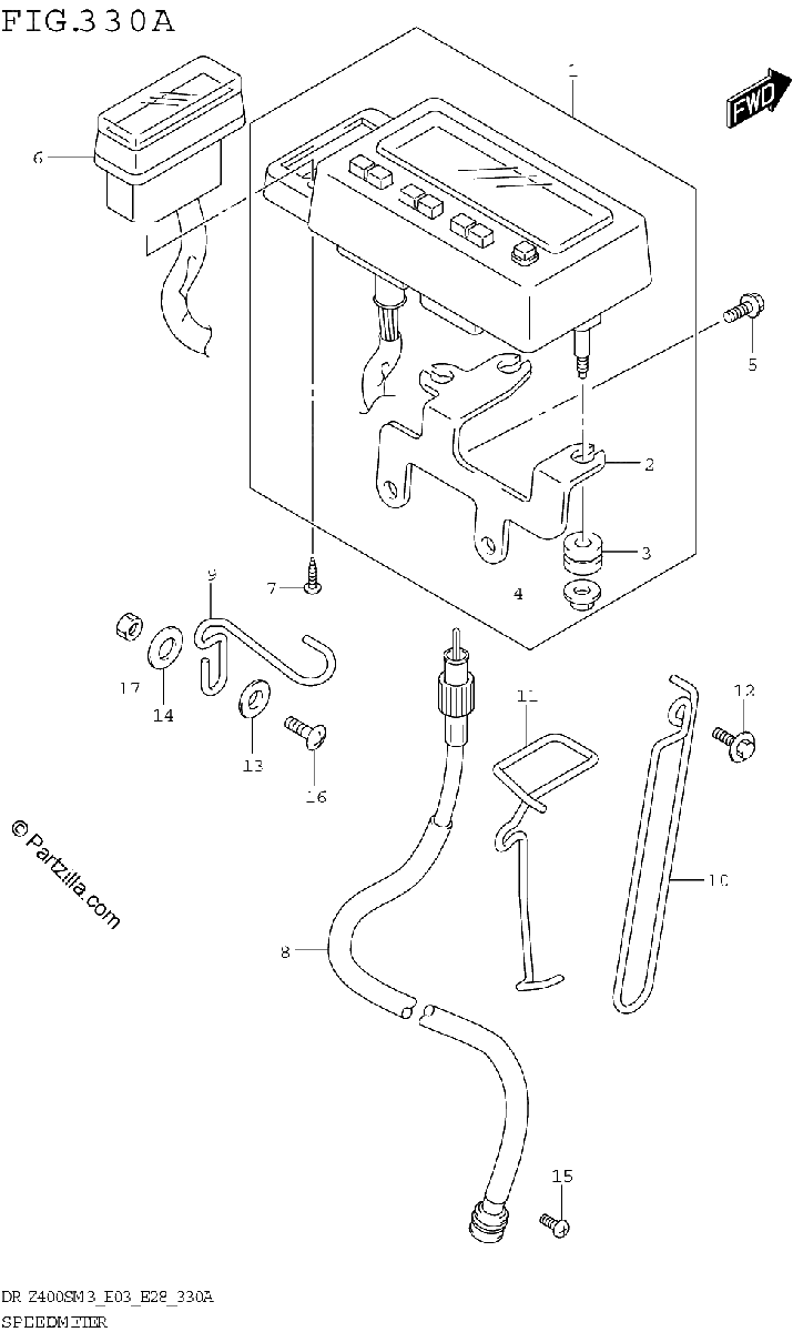 Diagrama de SPEEDOMETER DR Z400SM3 E03