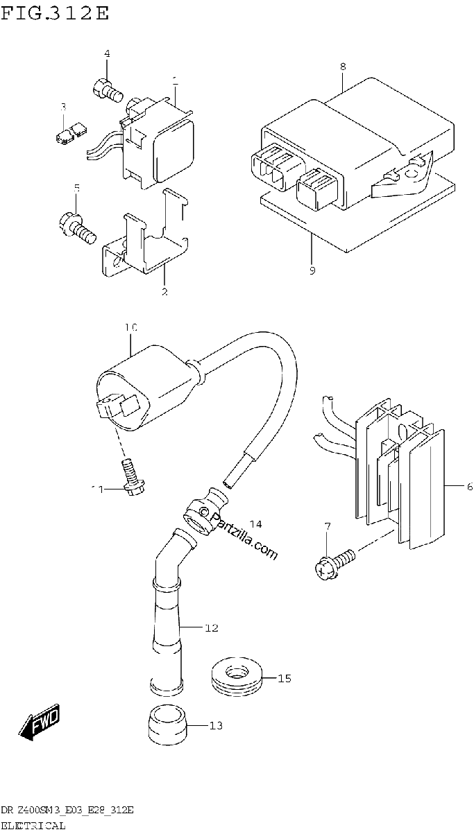 Diagrama de ELECTRICAL DR Z400SMM3 E28