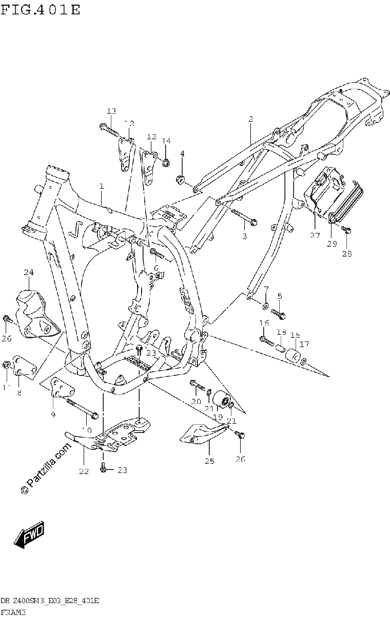 Diagrama de FRAME DR Z400SMM3 E28