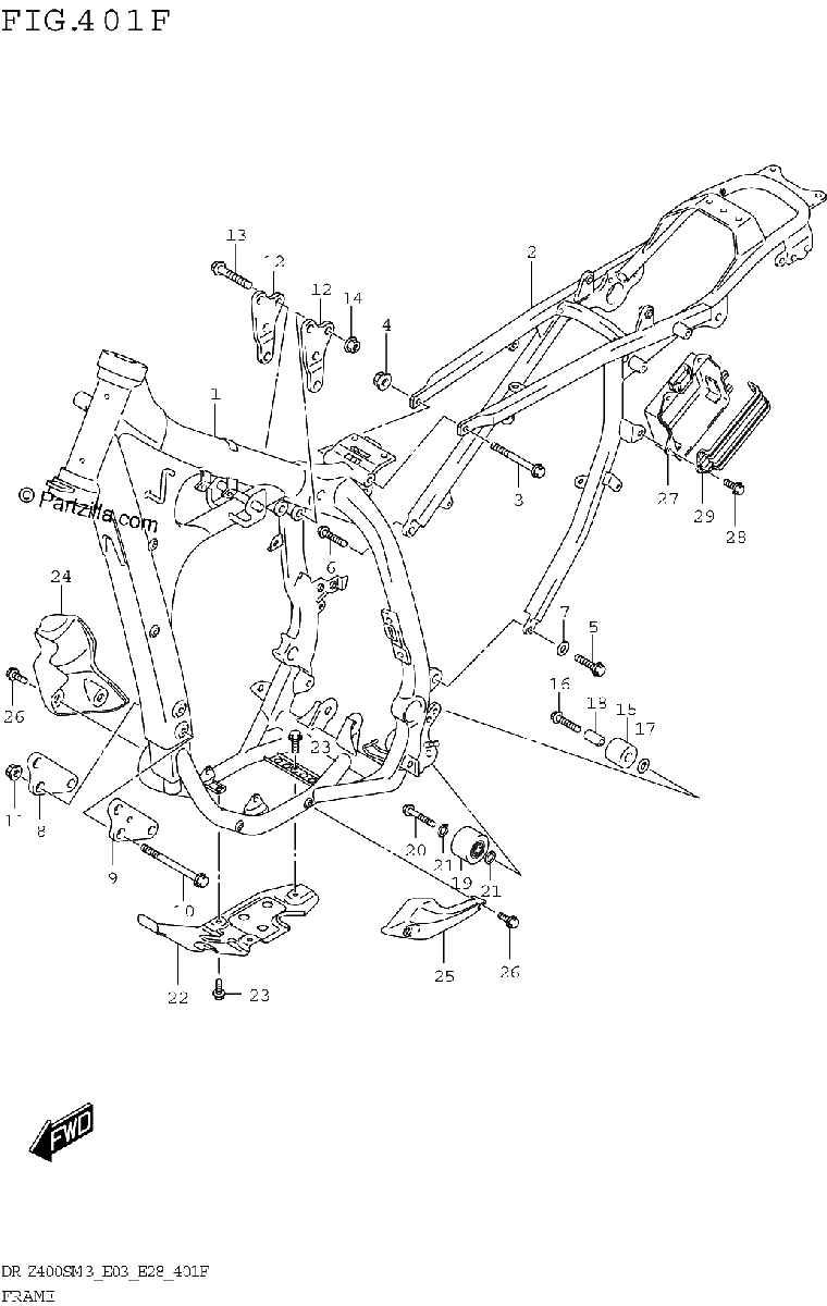 Diagrama de FRAME DR Z400SMM3 E33